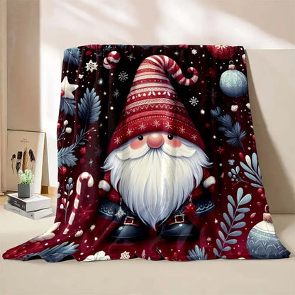 6 Sizes Gnome Christmas Printed Blanket Warm Soft and Comfortable Home Travel Blanket Sofa Bedding Cover Blanket Holiday Gifts