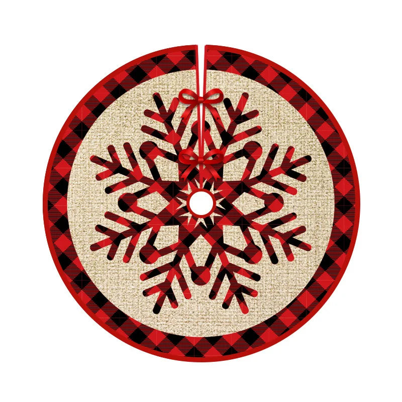 Christmas Tree Skirts Santa Claus Snowflake Printed Xmas Tree Bottom Decor Mat Merry Christmas Home Party Supplies Decoarations