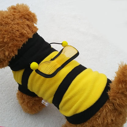 Bee Pet Puppy Coat Apparel Outfit Fleece Clothes Dog Cat Hoodie Fancy Costume  Halloween Cosplay Sweater Dog Hoodies