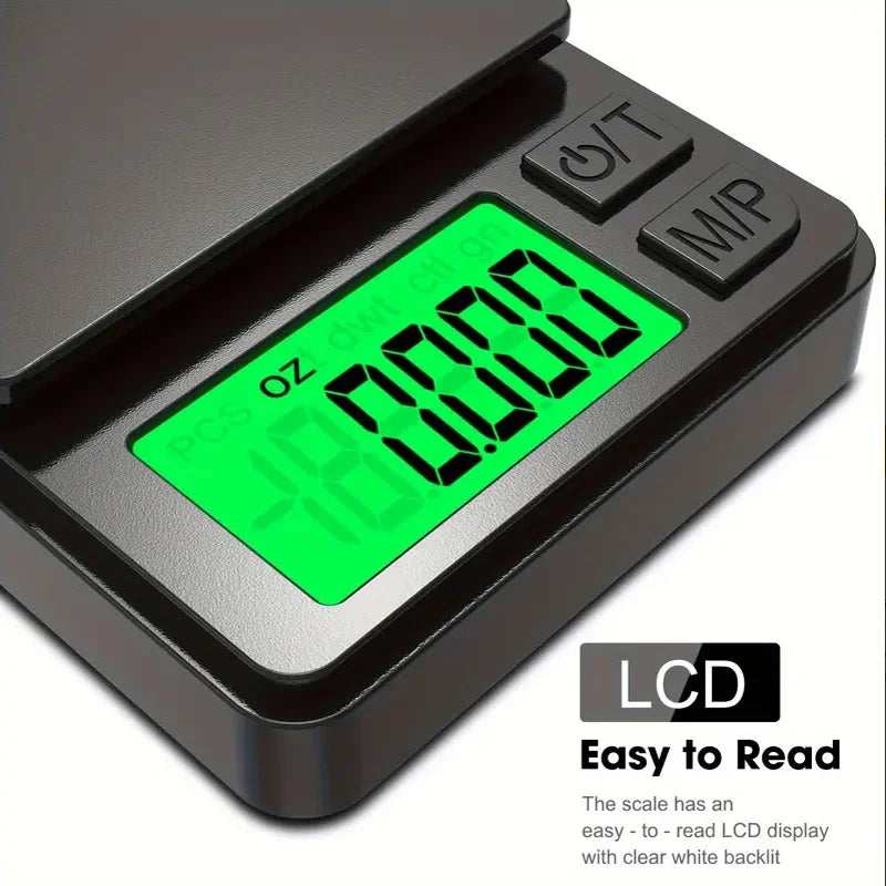 Precision Pocket Scale 1000g X 0.01g - Digital Gram, Food, Jewelry, Ounces/Grains Scale with Backlit LCD - Mini Scale for Travel