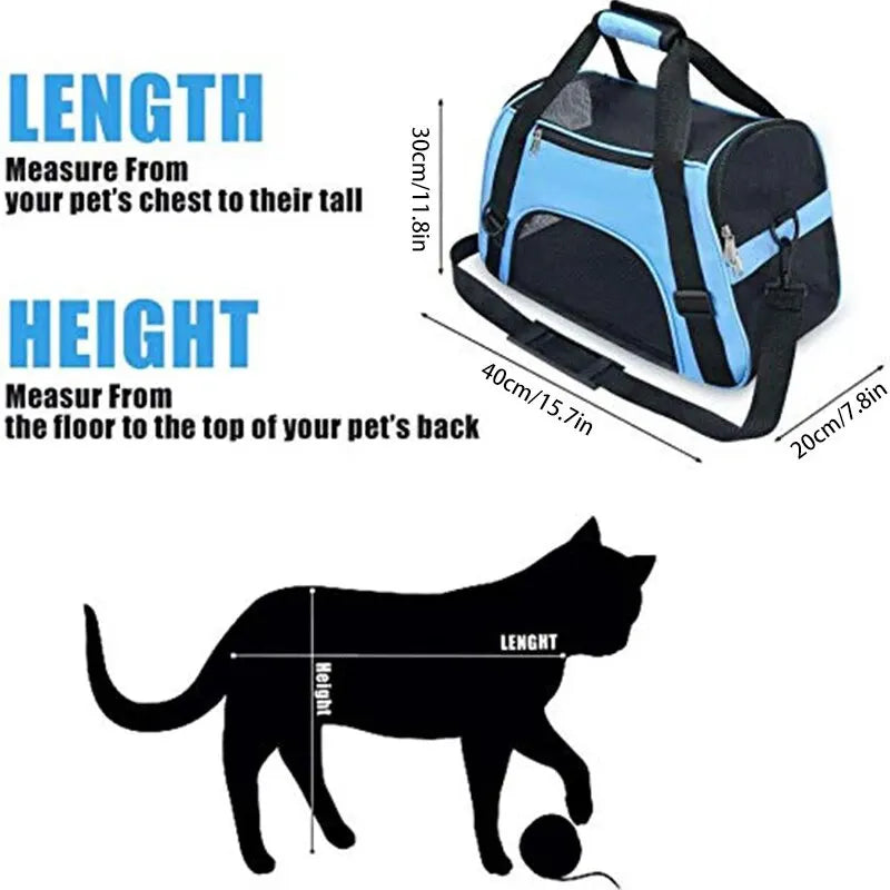 Cat Carrier Soft-Sided Pet Travel Carrier for Cats, Dogs Puppy Comfort Portable Folding Pet Carrier