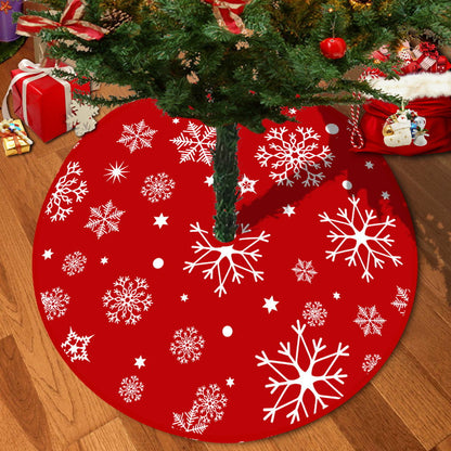 72/92/122Cm Christmas Tree Skirt Red Christmas Tree Foot Cover Santa Claus Snowflake Christmas Tree Carpet Base Mat Decorations