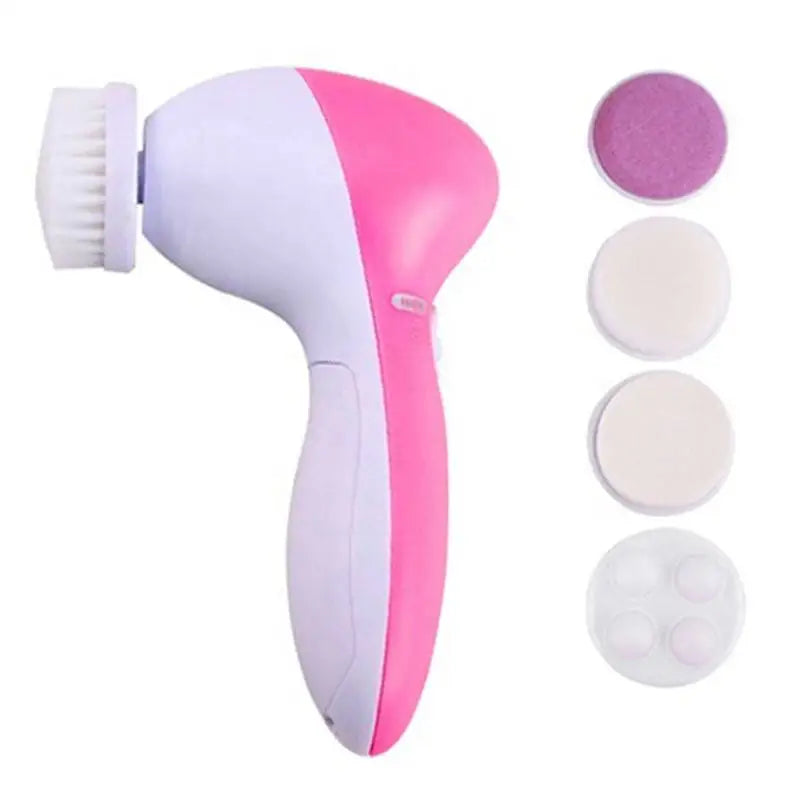 Electric 5 In 1 Facial Brush Facial Massage Spa Skin Instrument Vacuum Pore Cleaner Meter Blackhead Cleaning Cleanser Tools