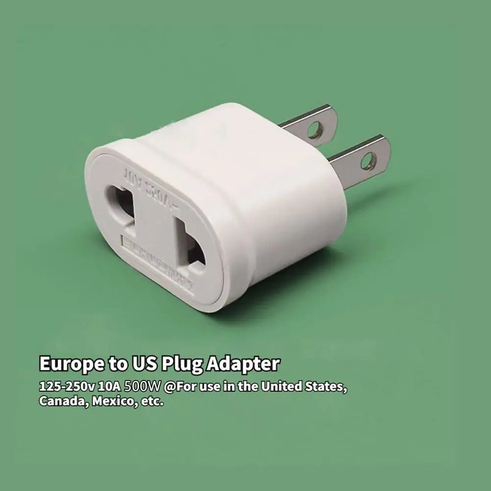 US EU Europe To US USA Power Converter Travel Adapter Charger Wall Plug Travel Converter Compact Conversion Plug