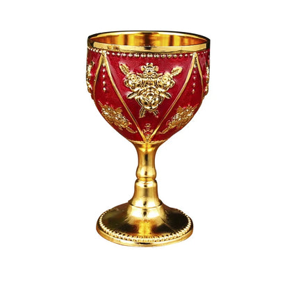 Small Wine Cup One Mouthful European High-end 30ml Baijiu Cup Creative Household Vintage Metal Glass Baijiu Cup