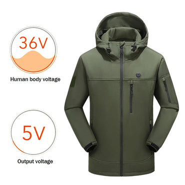 10 Areas Heated Jacket Men Winter Women's Motorcycle Jacket USB Electric Moto Heating Jacket Heated Vest Thermal Coat Clothing