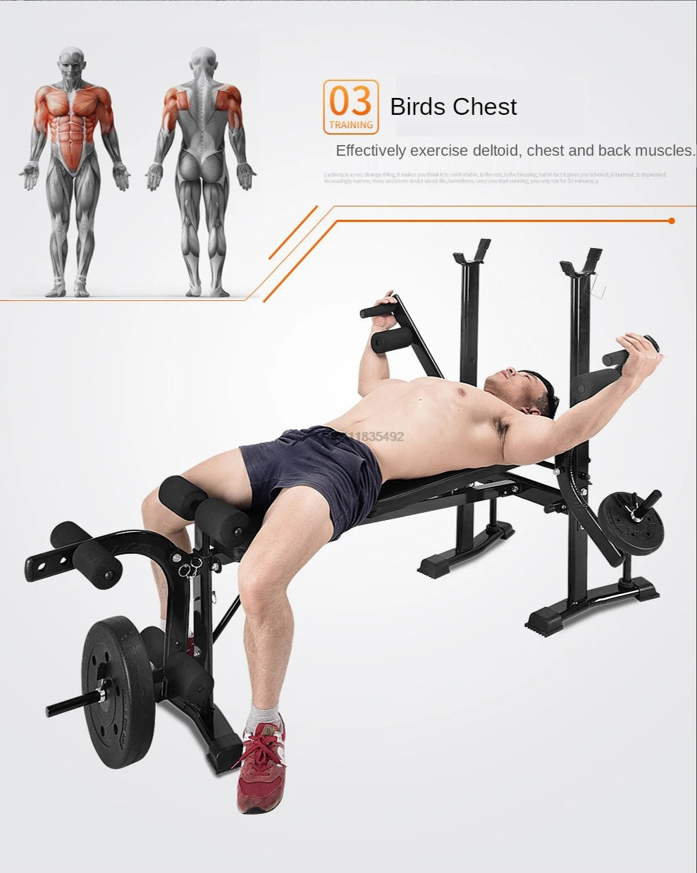 Home Multifunctional Dumbbell Training Fitness Equipment Weight Bench Press Squat Rack Barbell Bench Press