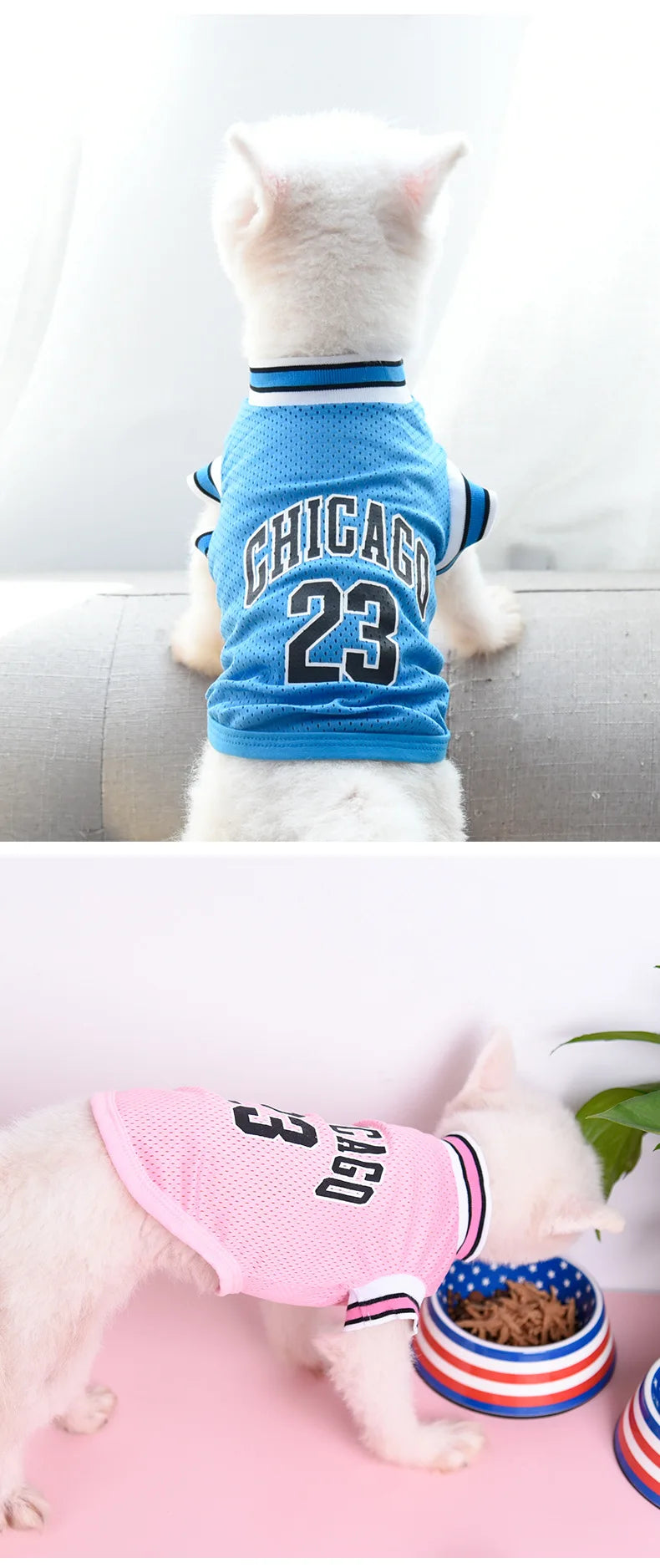 Mesh Breathable Dog Clothes Schnauzer Teddy Sport Large Dog Jersey Basketball Clothing Puppy T-Shirts Summer Pet Cat Shirts