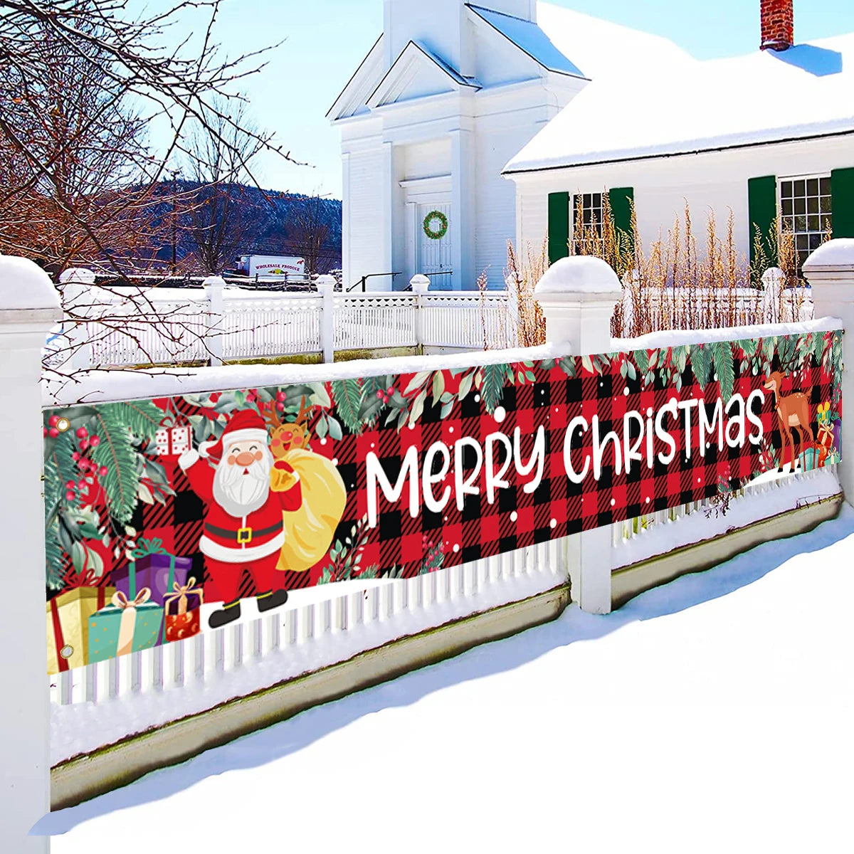 Christmas Outdoor Banner Merry Christmas Decoration for Home Christmas Outdoor Decor