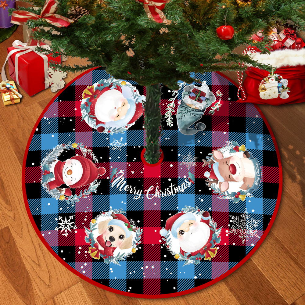 72/92/122Cm Christmas Tree Skirt Red Christmas Tree Foot Cover Santa Claus Snowflake Christmas Tree Carpet Base Mat Decorations