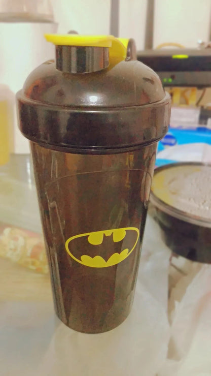 New 600ml Disney Batman Superman Shake Cup Home Large Capacity Protein Powder Plastic Cup Gym Sports Water Cup Film Peripheral