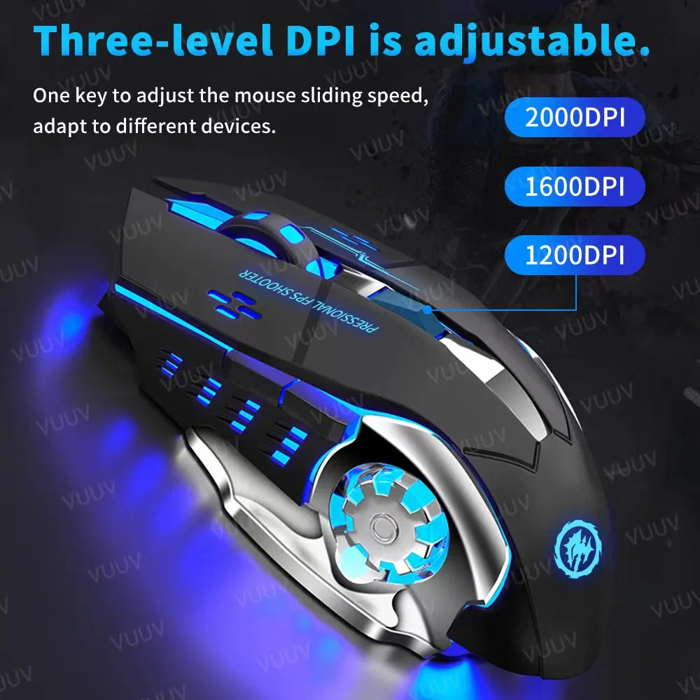 Bluetooth Mouse Gaming Computer Rechargeable Wireless Mouse USB Mechanical E-Sports Backlight PC Gamer Mouse For Computer