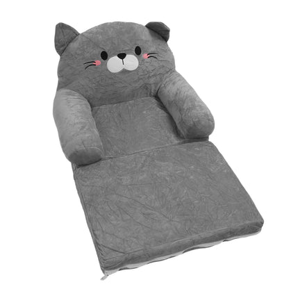 Folding Lazy Sofa Plush Toddler Chair Cute Cat Seat Cushion Soft Bean Bag For Home Office