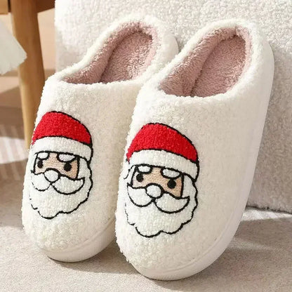 Slippers women's ins cute soft and cute Christmas tree cotton slippers indoor baotou velvet warm non-slip home cotton shoes