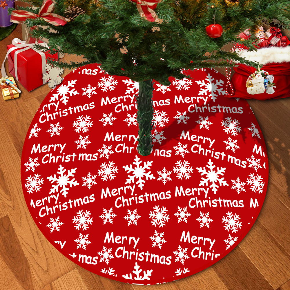 72/92/122Cm Christmas Tree Skirt Red Christmas Tree Foot Cover Santa Claus Snowflake Christmas Tree Carpet Base Mat Decorations