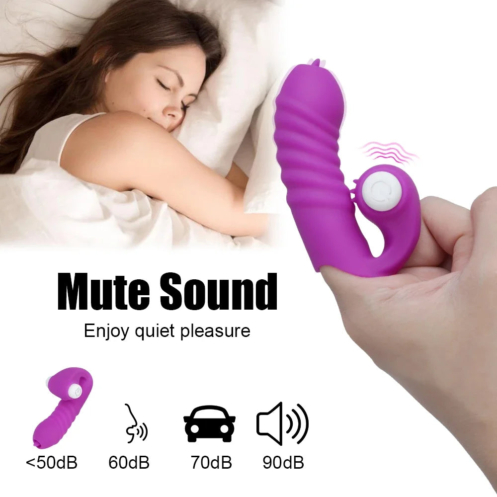 Finger Sleeve Vibrator Female Masturbator Clit Stimulate Tongue Licking Massager Erotic Exotic Accessories Sex Toys For Women 18