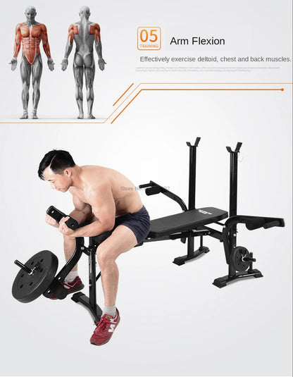 Home Multifunctional Dumbbell Training Fitness Equipment Weight Bench Press Squat Rack Barbell Bench Press