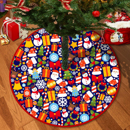 72/92/122Cm Christmas Tree Skirt Red Christmas Tree Foot Cover Santa Claus Snowflake Christmas Tree Carpet Base Mat Decorations