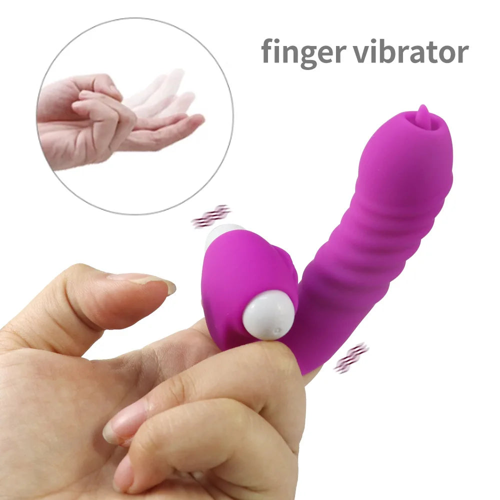 Finger Sleeve Vibrator Female Masturbator Clit Stimulate Tongue Licking Massager Erotic Exotic Accessories Sex Toys For Women 18