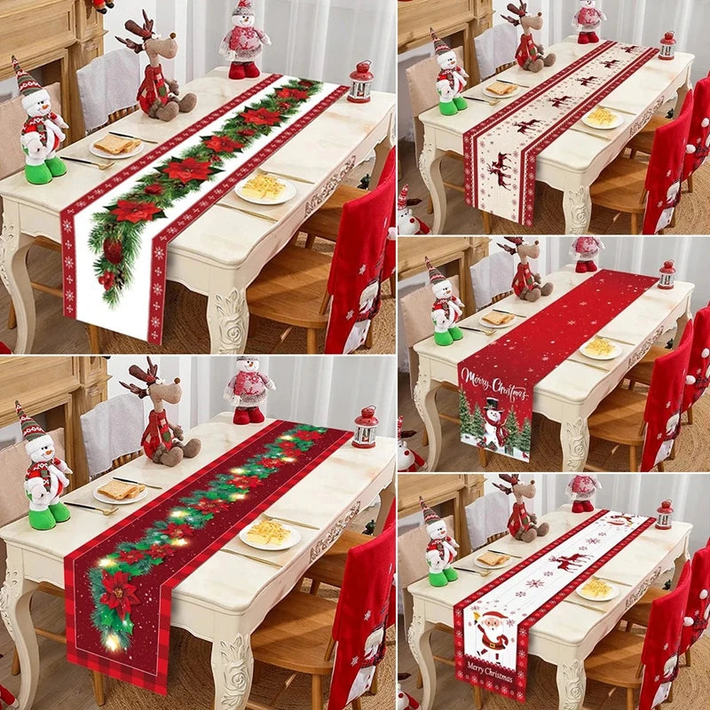 Christmas Table Runner Cloth Christmas Table Decor for Home, Tablecloth Xmas Ornament