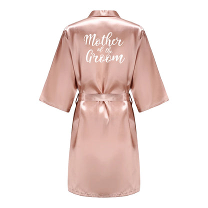 Wedding Bride Bridesmaid Robes for Women Bridal Party Gifts Team Dress Gown Silk Satin Sleepwear Kimono Sexy Summer Bathrobe