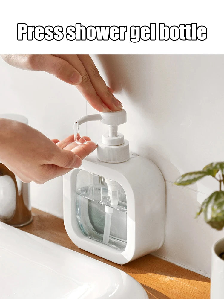 A large-capacity soap dispenser bottle, transparent visible plastic press bottle, suitable for travel, kitchen, bathroom