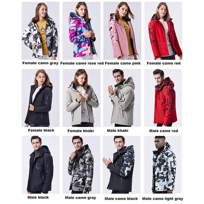 Hunting Jackets Women Heated Jackets Men Waterproof USB Heating Hooded Jackets Windbreaker Electric Heated Clothes 6XL 8XL 10XL