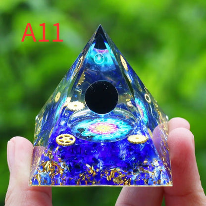 Crystals Stone Orgone Pyramid Energy Generator Natural Amethyst Peridot Reiki Chakra Meditation Tool Room Decor Christmas Gifts