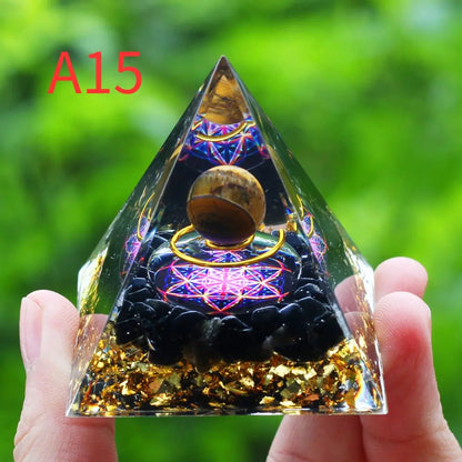 Crystals Stone Orgone Pyramid Energy Generator Natural Amethyst Peridot Reiki Chakra Meditation Tool Room Decor Christmas Gifts