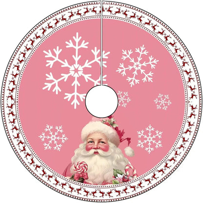 Christmas Tree Skirt Decoration Santa Claus Snowman Snowflake Xmas Tree Skirt