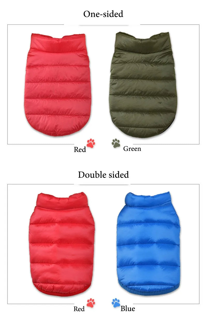 Double Sided Dog Coat Winter Warm Pet Dog Clothes For Small Medium Dogs Vest Chihuahua Clothing Soft Puppy Costumes