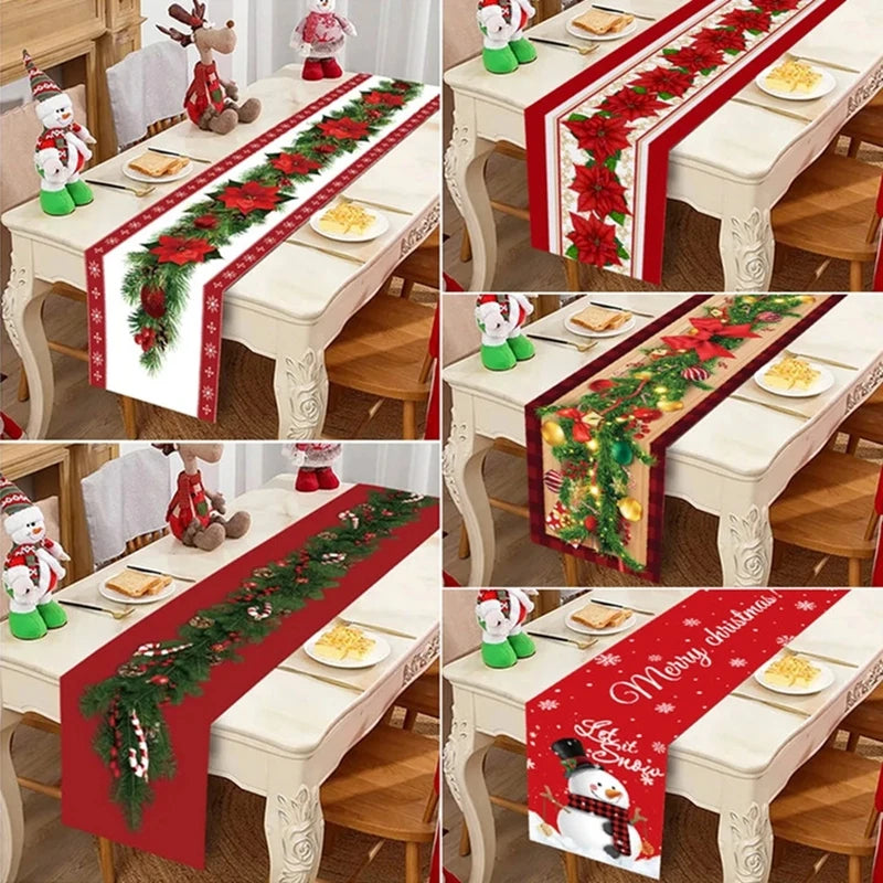 Christmas Table Runner Cloth Christmas Table Decor for Home, Tablecloth Xmas Ornament