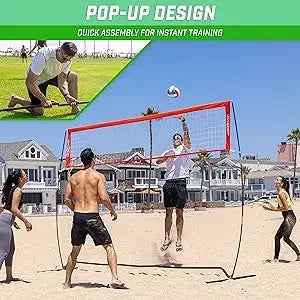 Freestanding Volleyball Training Net for Indoor or Outdoor Use - Instant Setup and Height Adjustable - 12 ft or 20 ft S