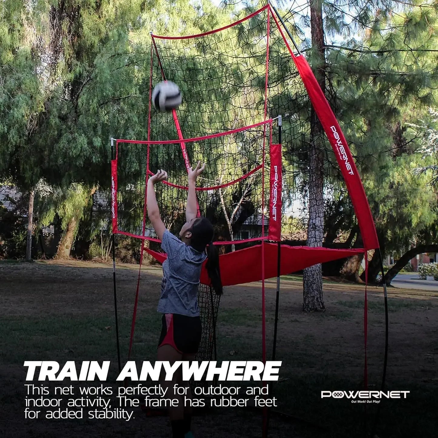 Volleyball Practice Net Station, 8 ft Wide by 11 ft High, Ball Return, Great for Hitting and Serving Drills, Perfect fo