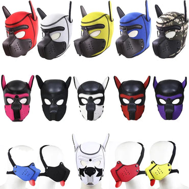 Detachable Mouth Gag Hood, Puppy Play Mask, BDSM Bondage Fetish Toys for Women Men