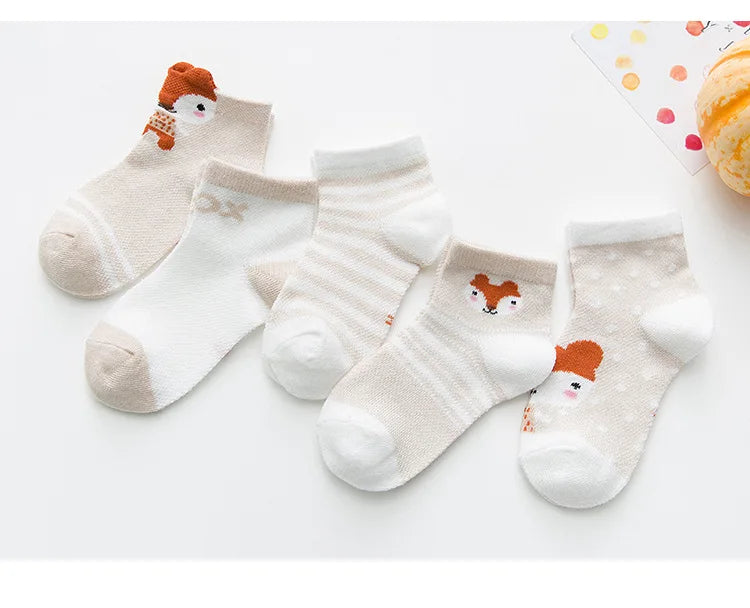 5Pairs/lot 0-2Y Infant Baby Socks Baby Socks for Girls Cotton Mesh Cute Newborn Boy Toddler Socks Baby Clothes Accessories