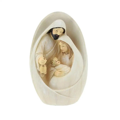 Nativity Scene Statue Sculpted Style with Joseph Mary Hold Baby Jesus Beautiful Detailed Nativity Craft for Christmas Decoration