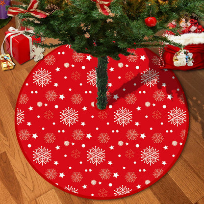 72/92/122Cm Christmas Tree Skirt Red Christmas Tree Foot Cover Santa Claus Snowflake Christmas Tree Carpet Base Mat Decorations