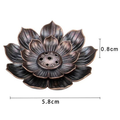 New 1PC Alloy Incense Burner Stick Holder Plate Buddhism Lotus Censer Bronze Nasturtium Incense Burner