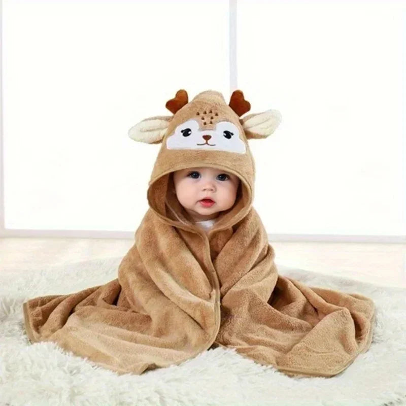 Cartoon Baby Bath Towel Infant Soft Bathrobe Hooded Swaddle Towel Blanket Kids Warm Sleeping Swaddle Wrap for Newborn Boys Girls