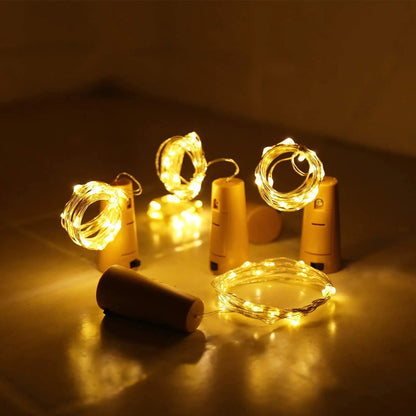 Bar LED Wine Bottle Cork 2M String Lights Christmas Decoration Led Lamp Bottle Fairy Lights Holiday Copper Wire Lights String