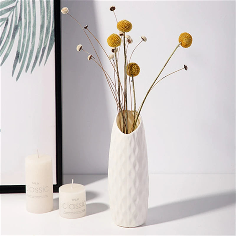 1pc Nordic Plastic Vase Simple Small Fresh Flower Pot Storage Bottle for Flowers Living Room Modern Home Decorations Ornaments