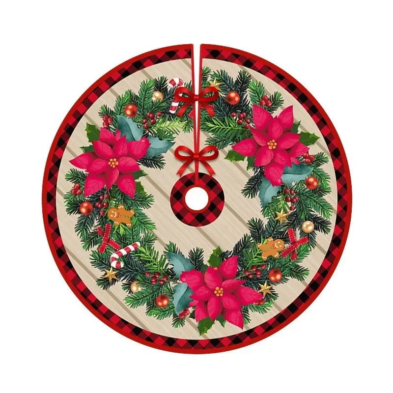 Christmas Decoration Tree Skirt Santa Claus Elk Snowman Xmas Wreath Tree Skirt Natal Navidad Merry Chritmas Happy New Year 2025