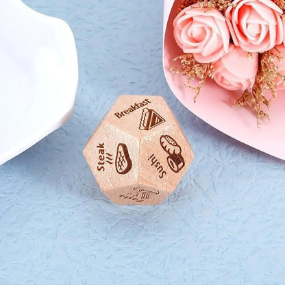 Funny Wooden Dice Game Decide Valentine's Day Food Decision Dice Couple Date Night Household Decoration Accessories