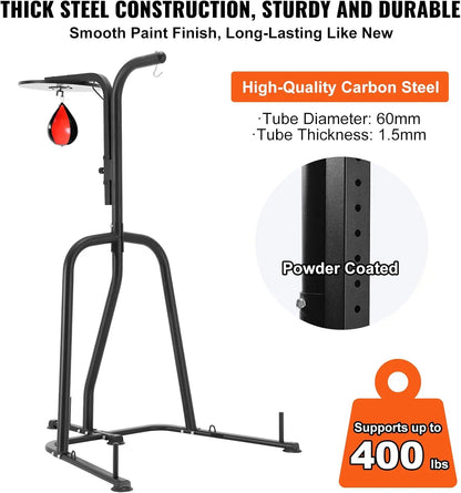 VEVOR Punching Bag Stand, Steel Heavy Duty Workout Equipment, Boxing Punching Bag Stand, Holds Up to 400 lbs, Freestanding Sandb