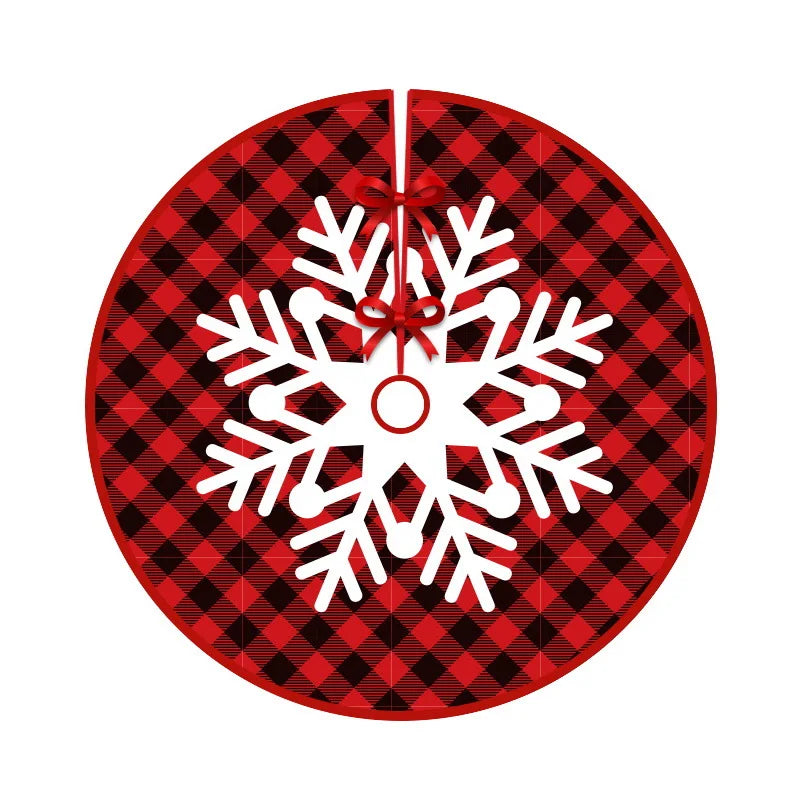 Christmas Tree Skirts Santa Claus Snowflake Printed Xmas Tree Bottom Decor Mat Merry Christmas Home Party Supplies Decoarations