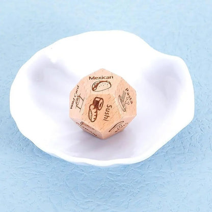 Funny Wooden Dice Game Decide Valentine's Day Food Decision Dice Couple Date Night Household Decoration Accessories