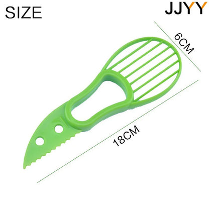 JJYY 3 In 1 Avocado Slicer Shea Corer Butter Fruit Peeler Cutter Pulp Separator Plastic Knife Kitchen Vegetable Tools