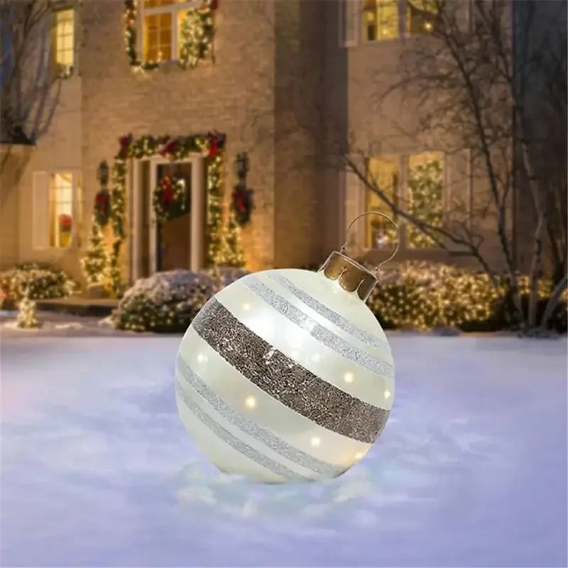 Outdoor Christmas Inflatable Decorated Ball 60cm Giant Big Large Balls Xmas Tree Decorations Toy Ball without Light Ornament