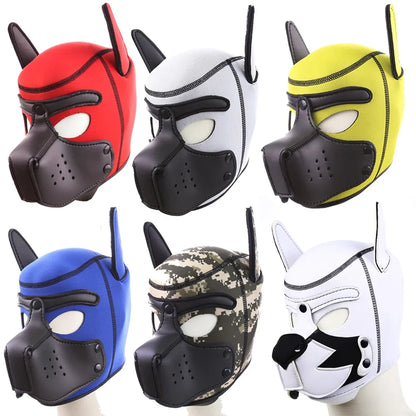 Detachable Mouth Gag Hood, Puppy Play Mask, BDSM Bondage Fetish Toys for Women Men